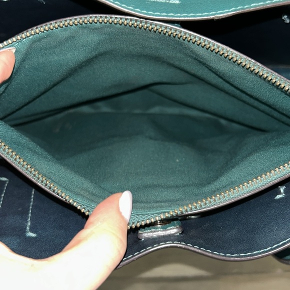 Coach f48734 Avenue Green Leather Carryall Satchel Tote Shoulder Handbag - Picture 9 of 15